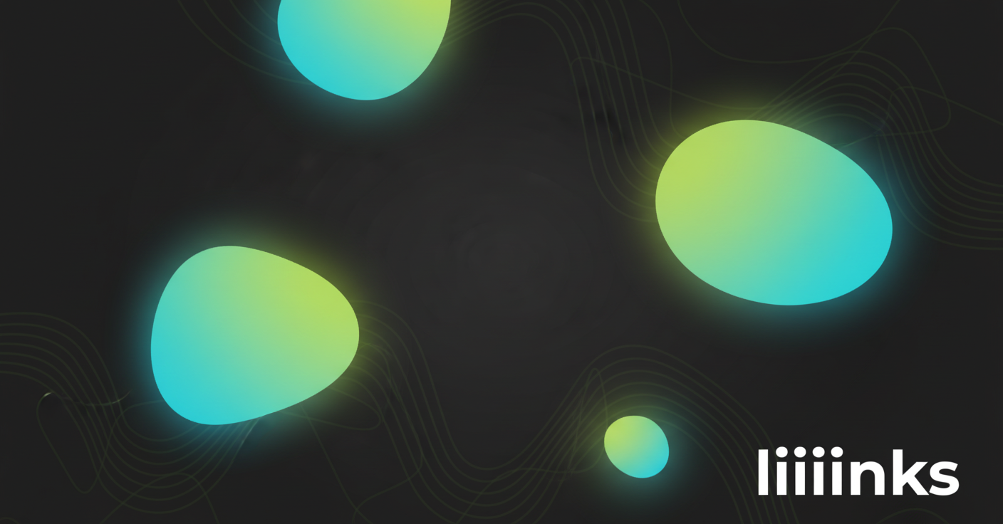 Abstract Spotify-style gradient cover art for "Common Link in Bio Mistakes Creators Make (and How to Fix Them)" on liiiinks.