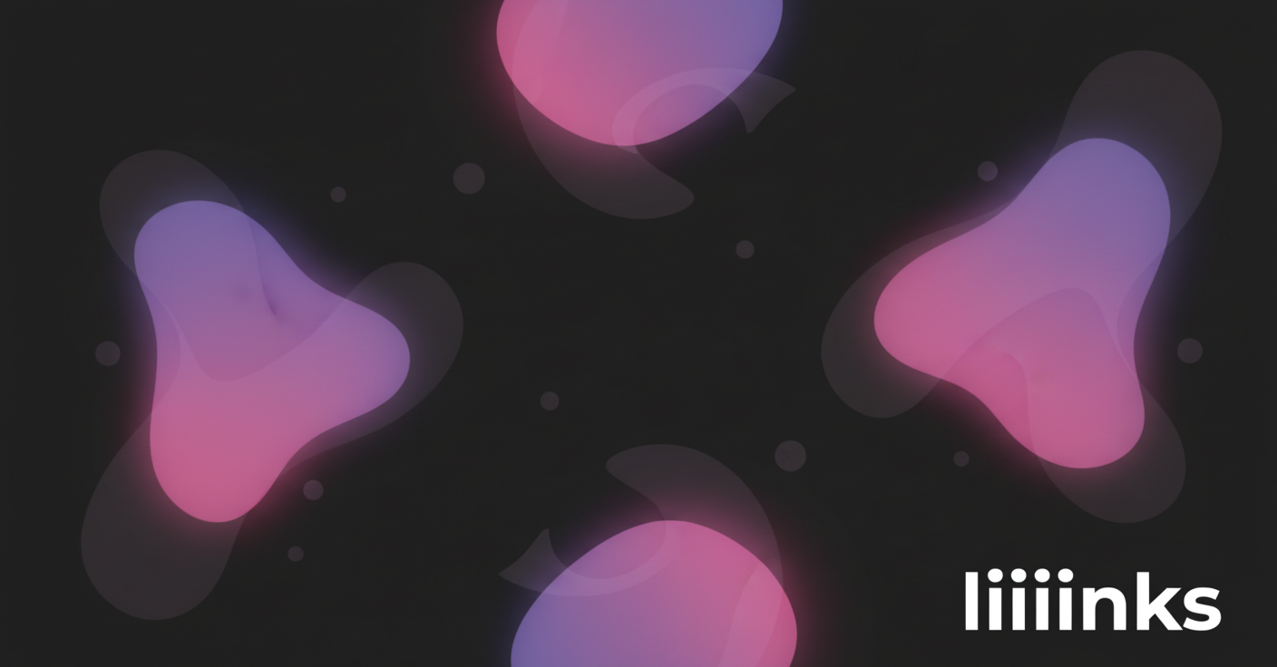 Abstract Spotify-style gradient cover art for "From Awkward First Date to Long-Term Relationship: Glow-Up Your Link in Bio" on liiiinks.