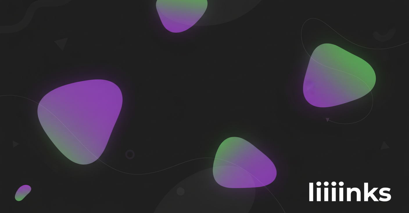 Abstract Spotify-style gradient cover art for "Link in Bio Ideas for Coaches, Consultants, and Freelancers" on liiiinks.