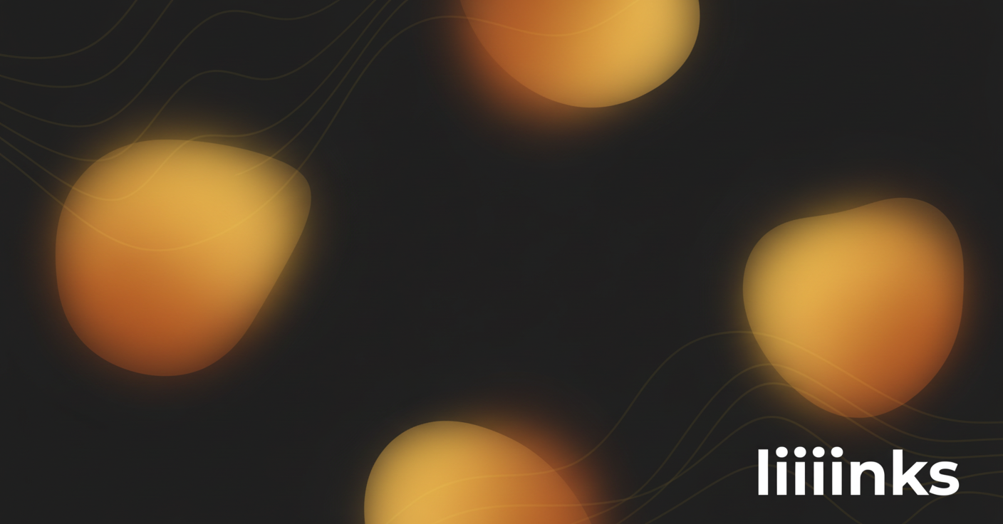 Abstract Spotify-style gradient cover art for "Link in Bio Pages for Restaurants and Cafes: Menus, Reservations, and Reviews in One Place" on liiiinks.