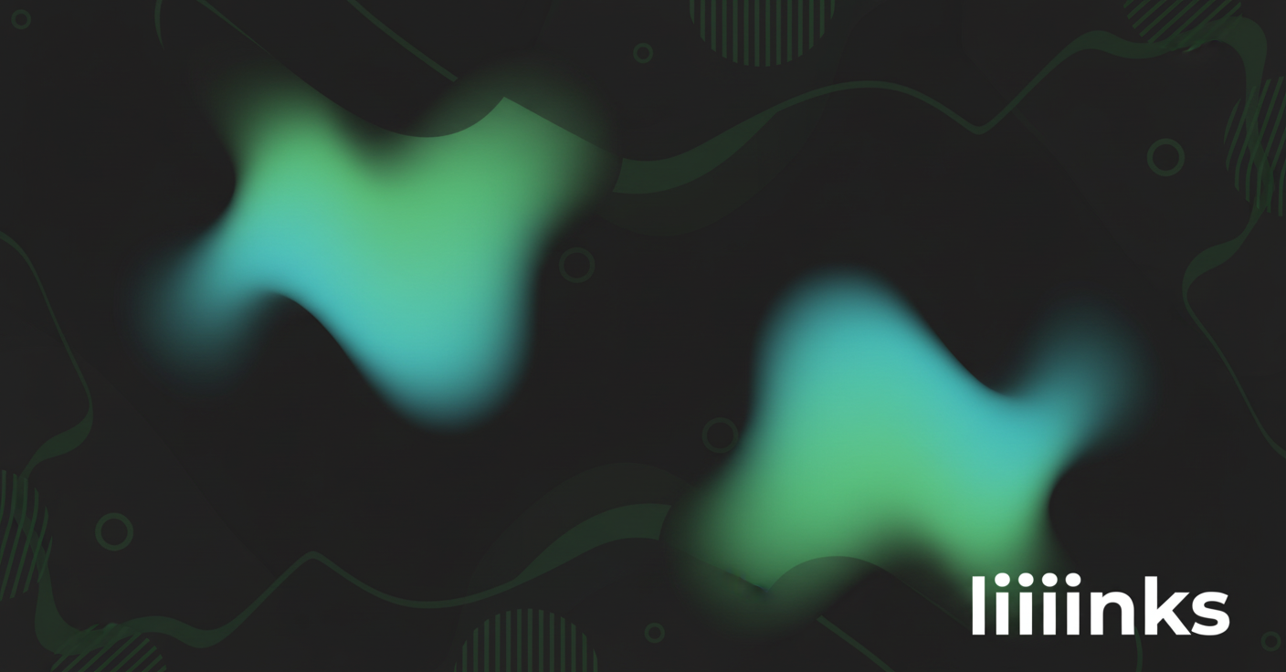 Abstract Spotify-style gradient cover art for "Using QR Codes and Link in Bio Together for Offline Marketing" on liiiinks.