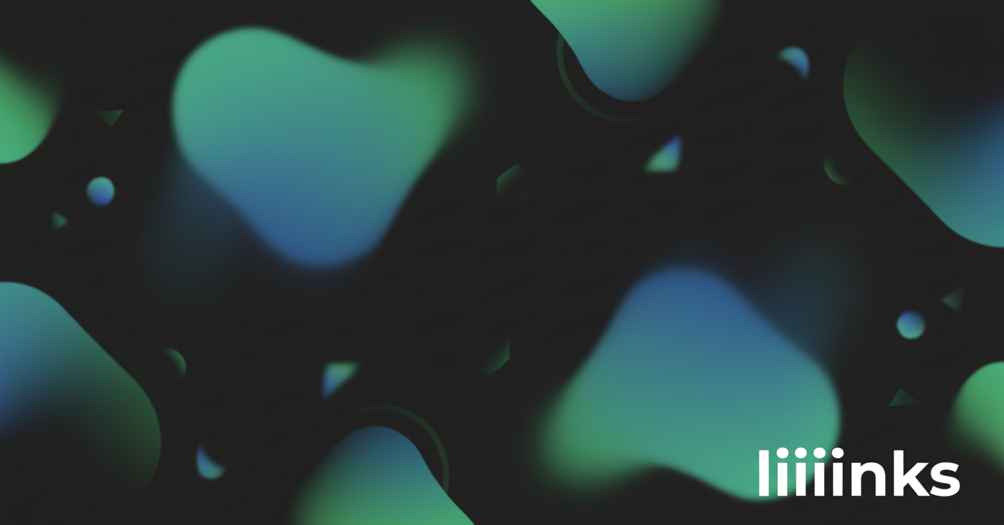 Abstract Spotify-style gradient cover art for "SEO Basics for Your Link in Bio Page: What Actually Matters?" on liiiinks.