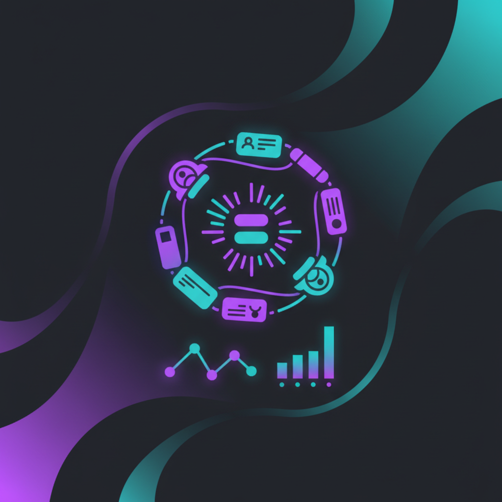 Neon Spotify-style illustration about What Your Link in Bio Says About Your Personality (Totally Scientific) (related to: playful, humor, personality) for a liiiinks blog article.
